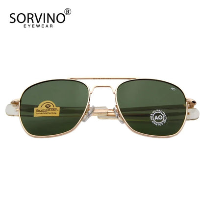 Retro Green AO Pilot Sunglasses Luxury Brand Designer