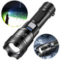 XHP50 Handheld LED Flashlight Power Display Powerful 300LM