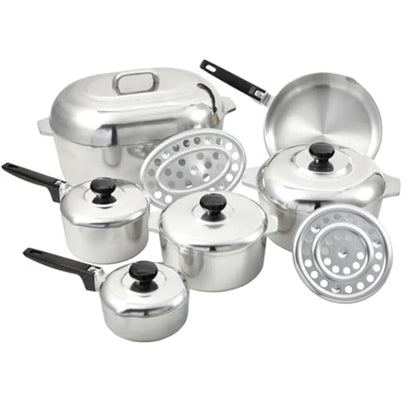 USA Heavy Duty 13-Piece Cookware Set, Silver