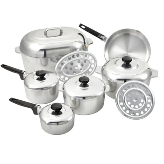 USA Heavy Duty 13-Piece Cookware Set, Silver
