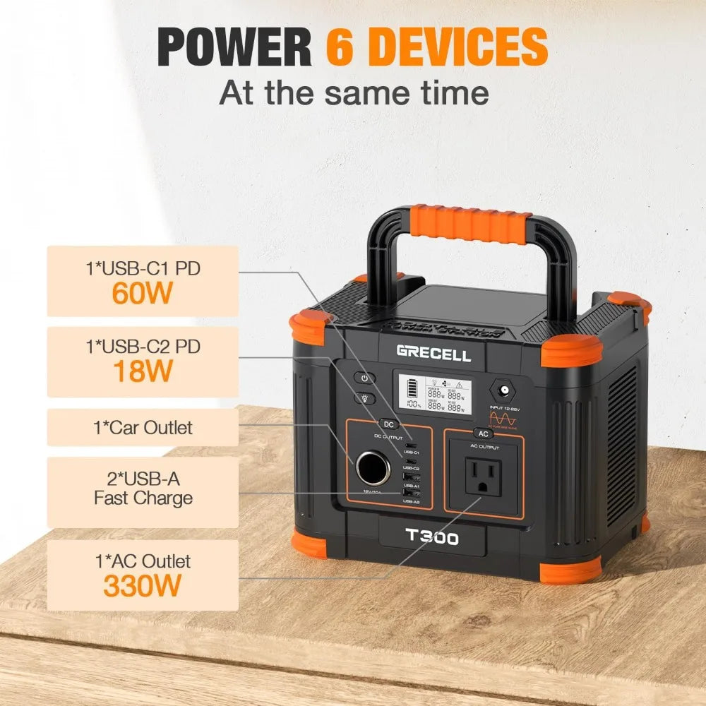 300W Portable Power Station 230.88Wh Solar Generator