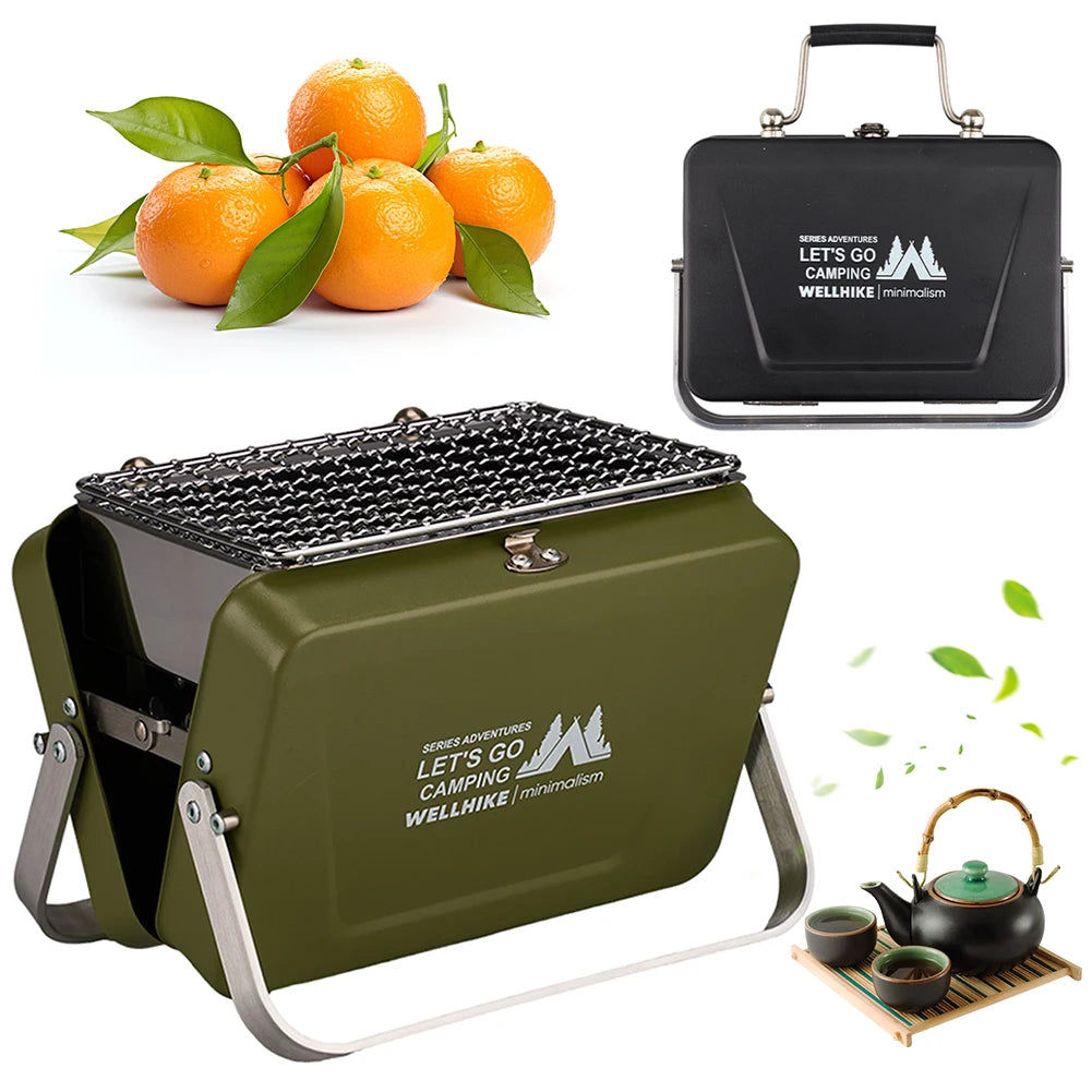 Portable Camping Stove with Handle Outdoor Barbecue