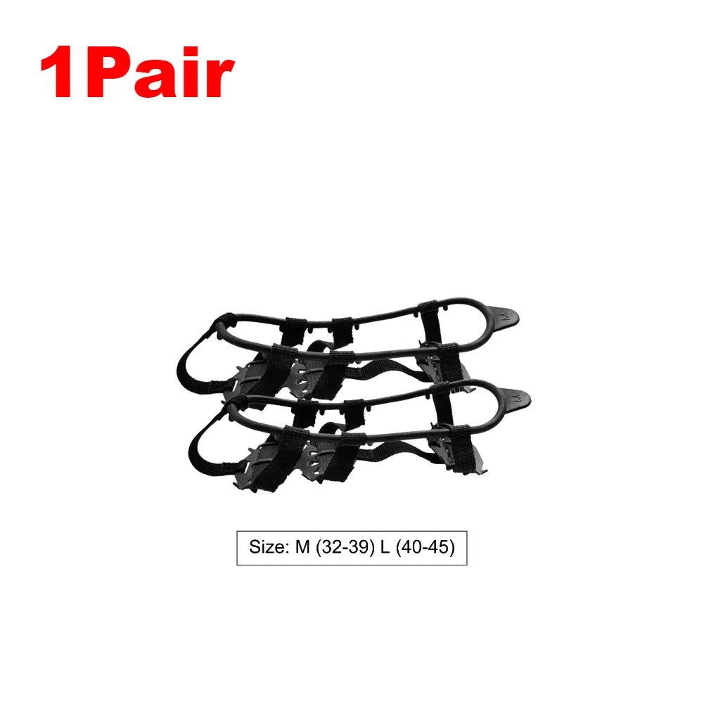 1-5Pair 24 Teeth Climbing Crampons Anti-Slip Ice Gripper Shoe Spikes