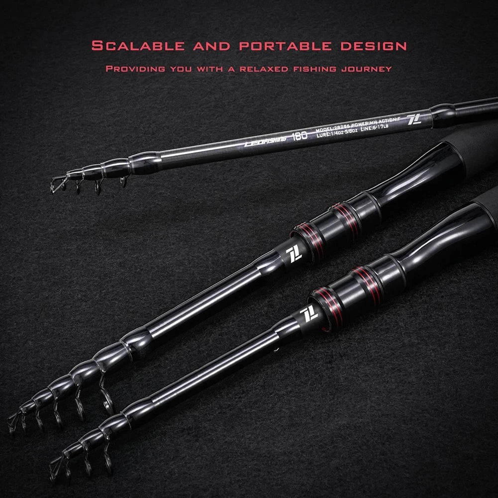 Telescopic carbon fishing rod, high-strength fishing