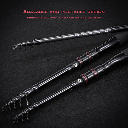 Telescopic carbon fishing rod, high-strength fishing