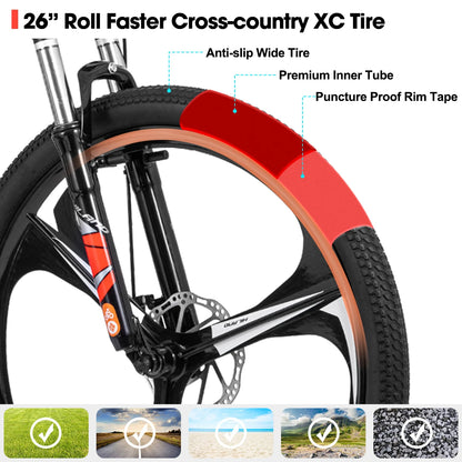 Bike, Shimano 21 Speeds Drivetrain, Aluminum Frame 26"