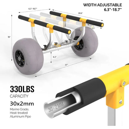Kayak Beach Cart Width Adjustable 6.318.7 Universal Canoe