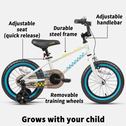 12 14 16 Inch Bike BMX Style for 2-8 Years Old Boys Girls