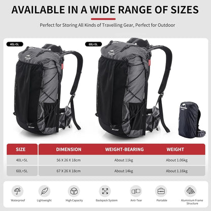 Outdoor Mountain Backpack 60+5L Waterproof