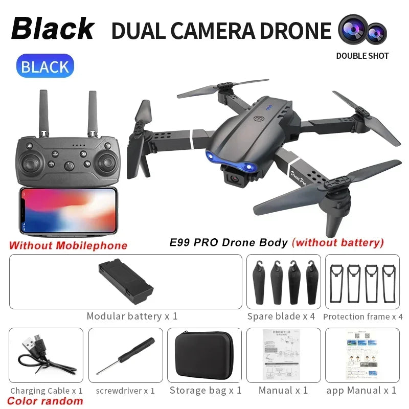 E99Pro RC Drone 4K Professinal With 1080P Wide Angle HD
