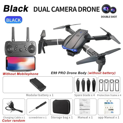 E99Pro RC Drone 4K Professinal With 1080P Wide Angle HD