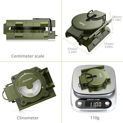 Hiking Compass with Clinometer, Waterproof Hand Held