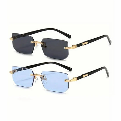 Rimless Sunglasses Rectangle Fashion
