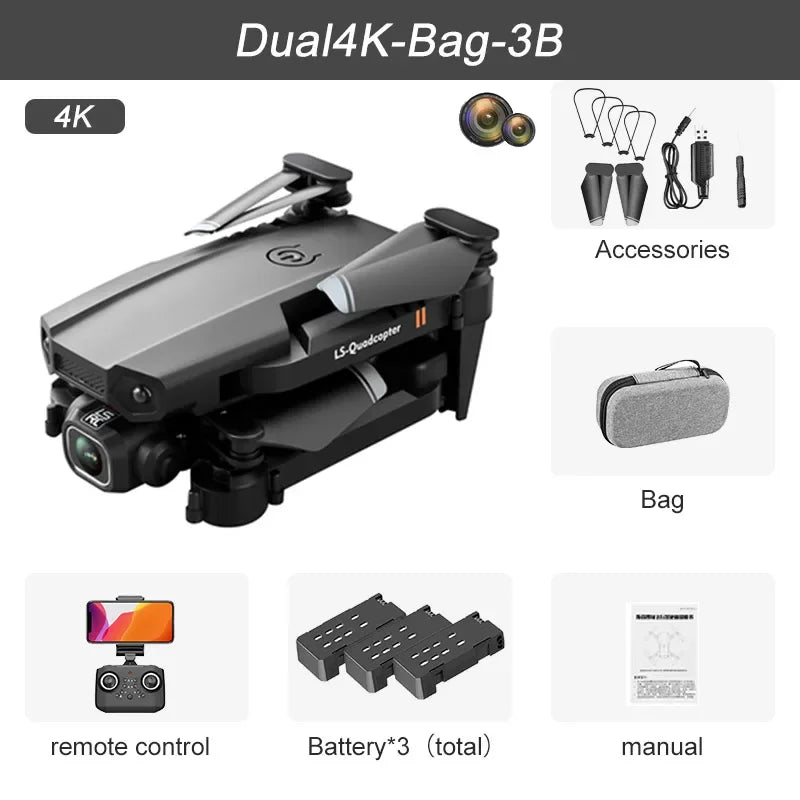 New XT6 Mini Drone 4K 1080P HD Camera WiFi Fpv Air Pressure Altitude