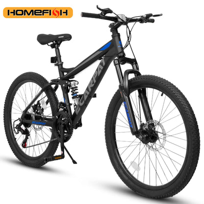 Ecarpat Dual Full Suspension Mountain Bike 24/26/27.5 Inch,