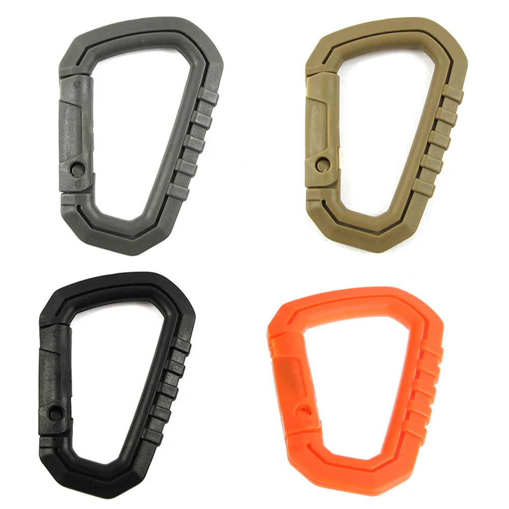 D-shape Camping Carabiners Reusable Snap Type Keychain