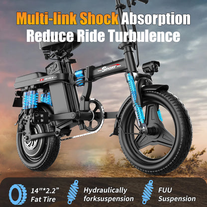 JUNFUN Electric Bike for Adults, 1000W Motor, 48V 15AH