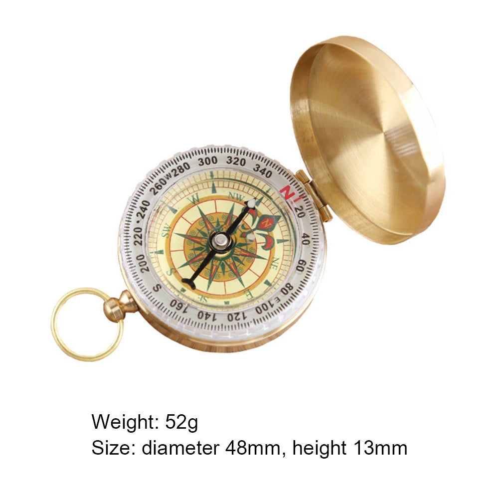 Mini Portable Camping Hiking Pocket Brass Compass