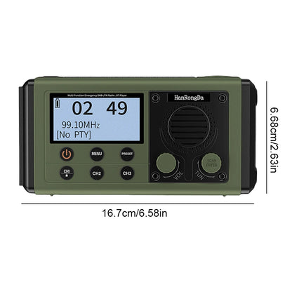 Portable Emergency Radio with Speaker Solar/Hand Crank