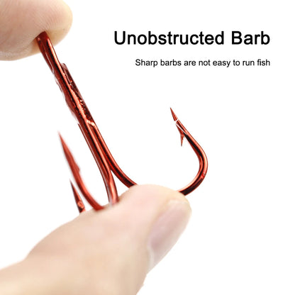 20Pcs Fishing Treble Hooks Carbon Steel