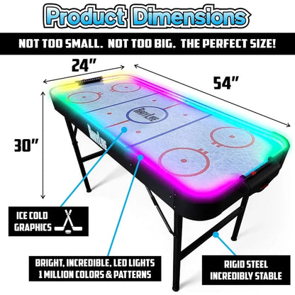 54-inch Air Hockey Table with Folding Steel Legs