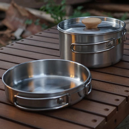 Camping Pot Set Portable Stainless Steel