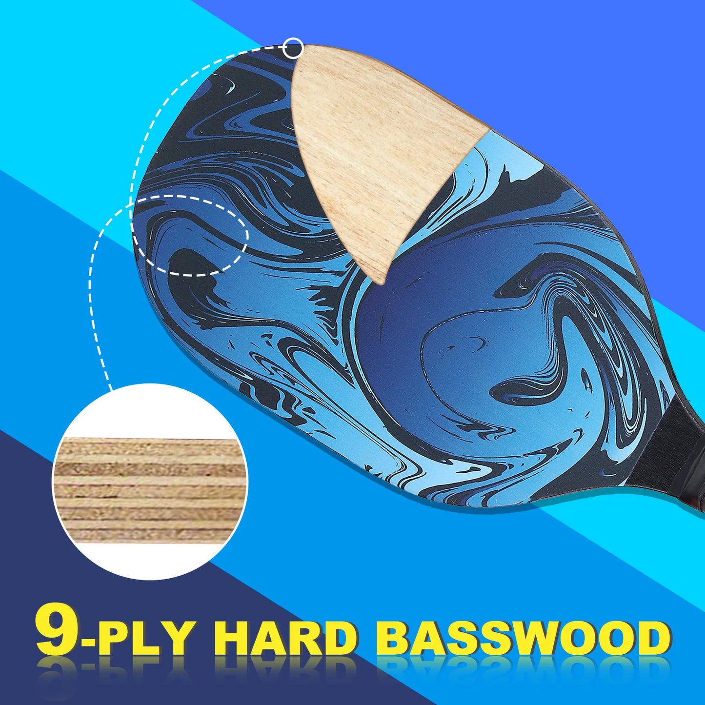 4 Premium Wood Pickleball Rackets 4 Balls ' Towels and Bag