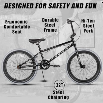 Freestyle BMX Bike 18 20 Inch Bicycle for 5-13 Years Old