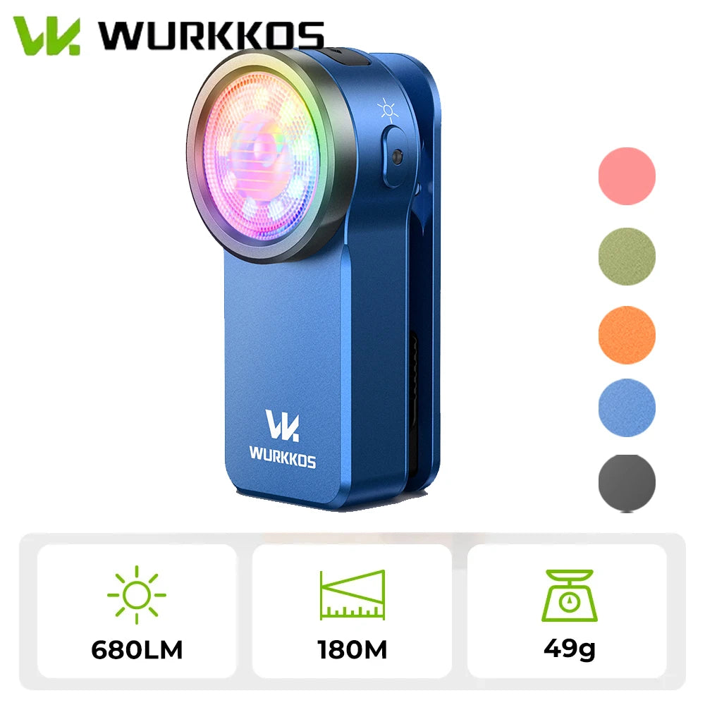 Wurkkos HD03 680LM Mini Clip Light USB C Rechargeable Pocket Flashlight