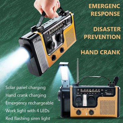 AM FM SW Emergency Radio Handcrank Solar SOS Alarm