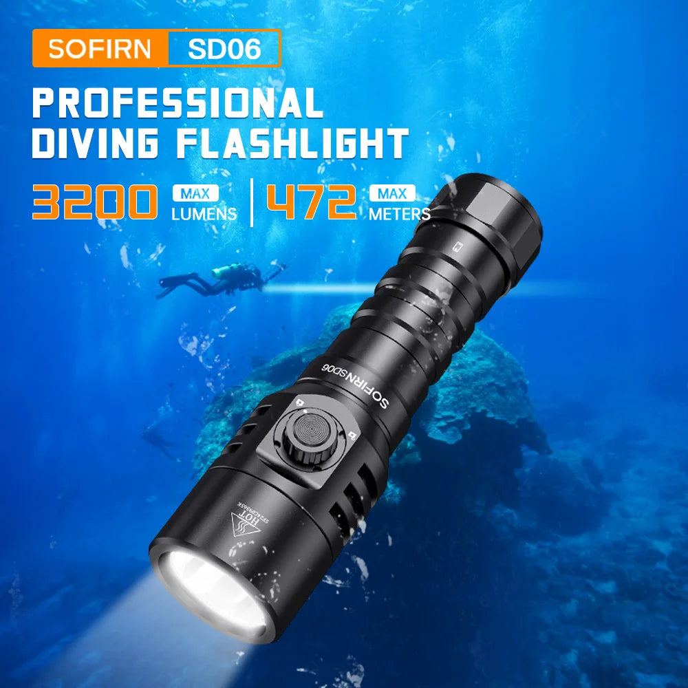 Sofirn SD06 SFT70 3200lm Rechargeable Underwater Deep Scuba