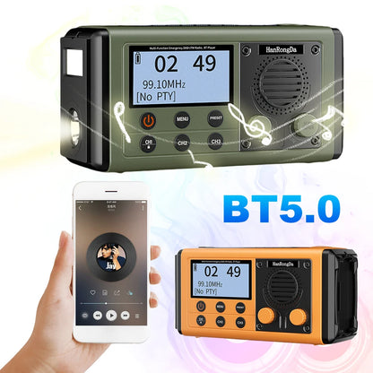 Portable Emergency Radio with Speaker Solar/Hand Crank