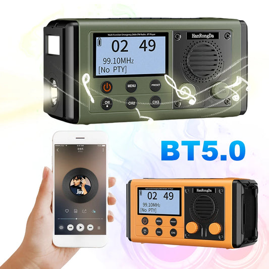 Portable Emergency Radio with Speaker Solar/Hand Crank