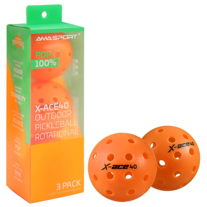 Pickleballs-40 Hole Outdoor Balls Crack-Resistant