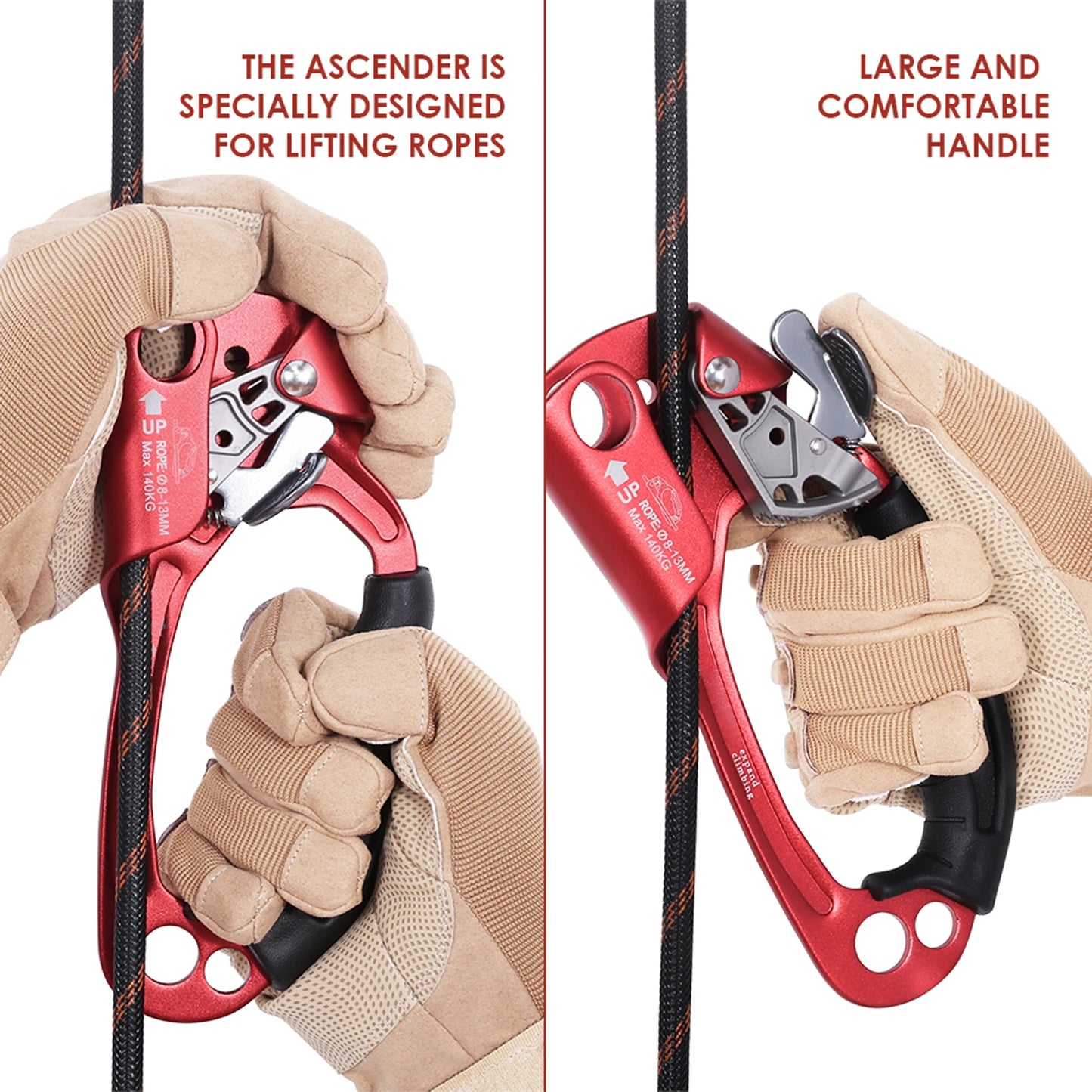 Vertical Rope Ascender Hand Ascender Aluminum