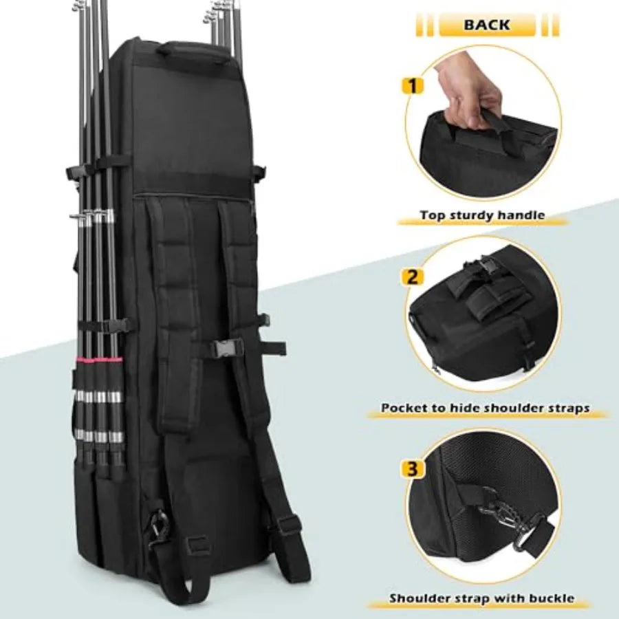 Fishing Backpack System Holds Fishing Rods
