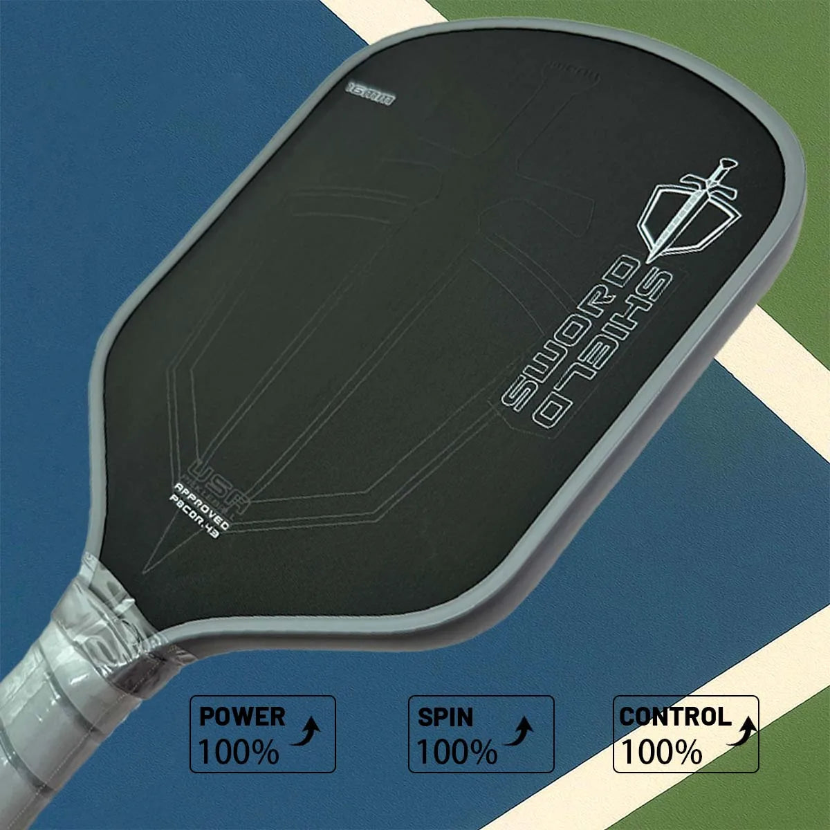 J2nf 16mm Sword & Shield Pickleball Paddle, Gen. 4.5