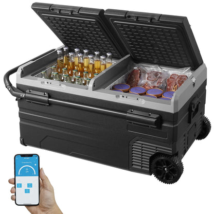 SucceBuy 75L 95L Car Fridge Portable Mini Dual Storage