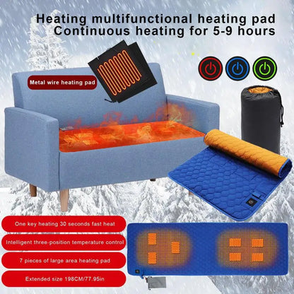 Heated Sleeping Bag Pad 7 Heating Zones