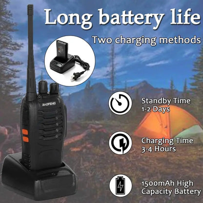 Baofeng Bf888S Long Range TwoWay Radios Rechargeable Earpiece Mic,