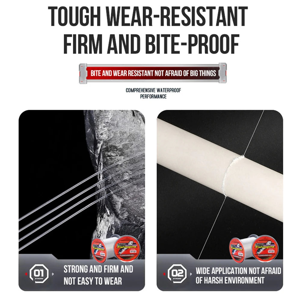 300M Fluorocarbon Coated Fishing Line Clear