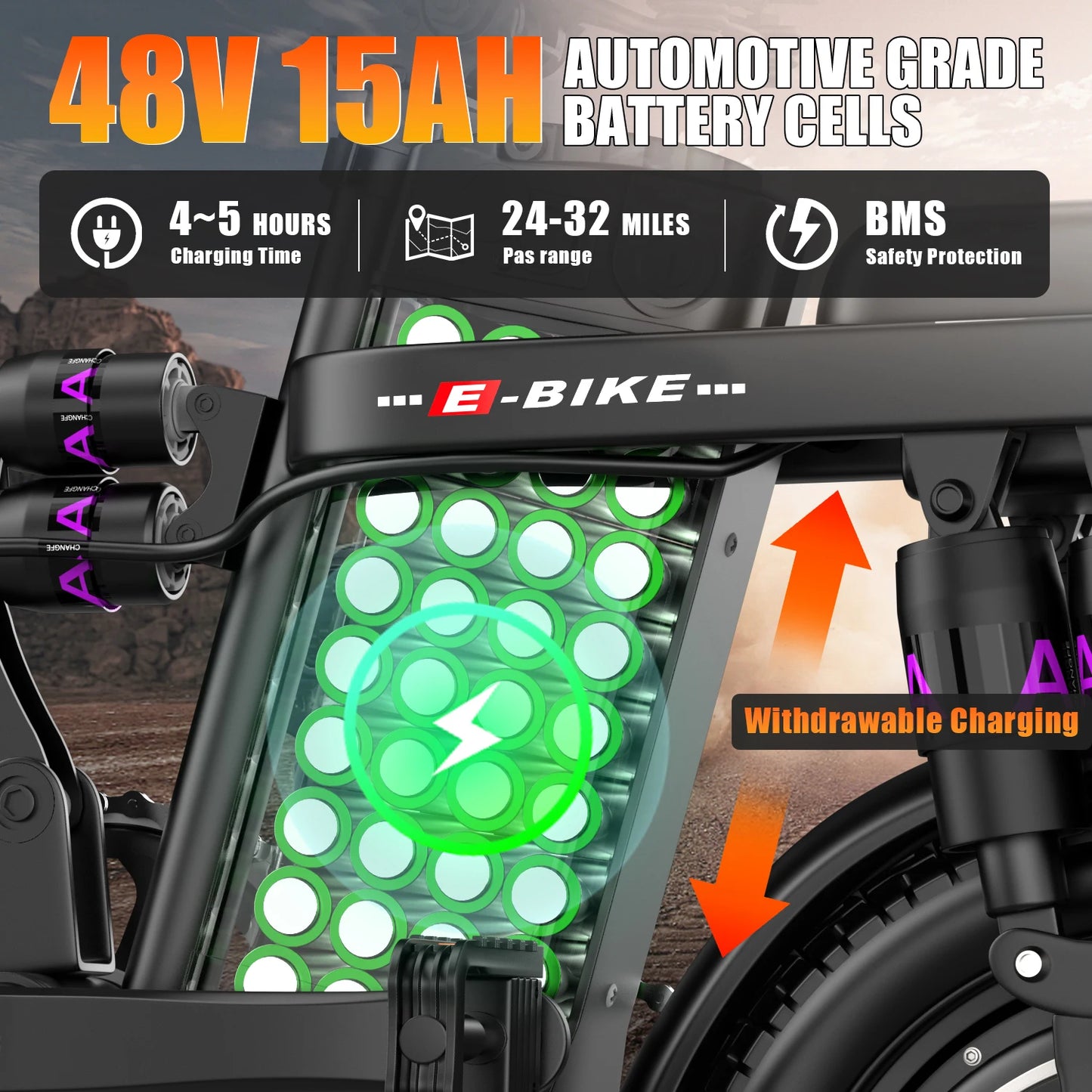 JUNFUN Electric Bike for Adults, 1000W Motor, 48V 15AH