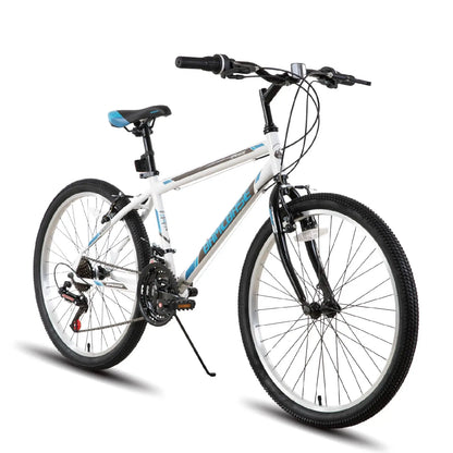 Hiland 24" 26"Mountain Bike,, 21 Speeds High-Carbon Steel Frame,