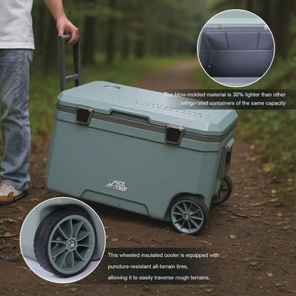 70L Wheeled Cooler Insulated Ice Chest Box