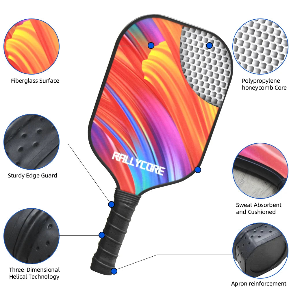 Pickleball Paddles Set USAPA Compliant Fiberglass Surface