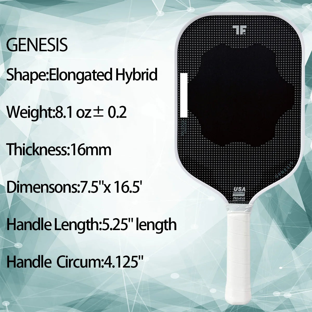 TF Genesis 3 Pickleball Paddle Hybrid – 100% Foam Core,