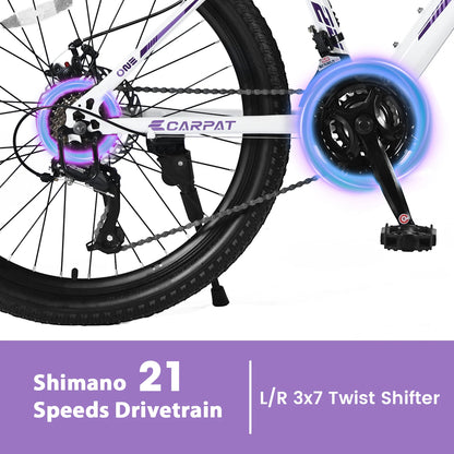 24/26 inch Mountain Bike Girls Women, 21 Speeds