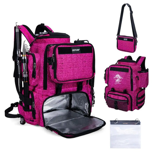 Fishing Backpack, 58L 900D WaterResistant Insulated with Cooler,