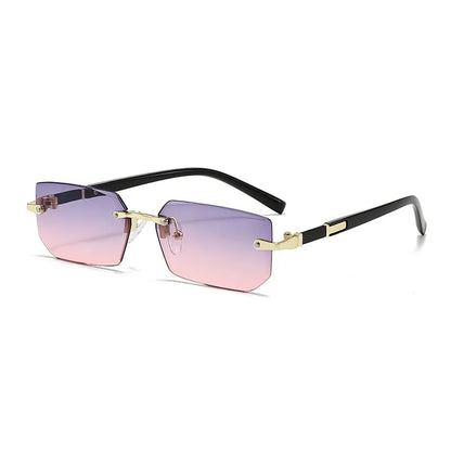 Rimless Sunglasses Rectangle Fashion