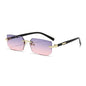Rimless Sunglasses Rectangle Fashion